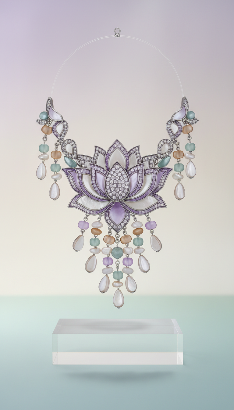 Starlit Lotus Statement Necklace